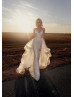 Beaded Tulle Luxury Wedding Dress With Detachable Train